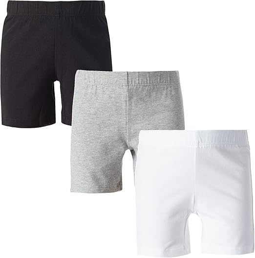 Toddlers & Girls Bike Shorts Cotton & Spandex — Biker Shorts for under Dresses, Cartwheel & Dance - 3 Pack Sizes 2T-16