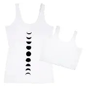 Organic Cotton Yoga Workout Tank Top Moon Phases Shirts Tops Tees Tanks for Women